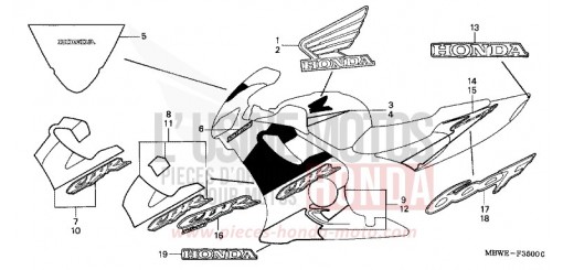 STRISCIA (CBR600F2-3) CBR600F2 di 2002
